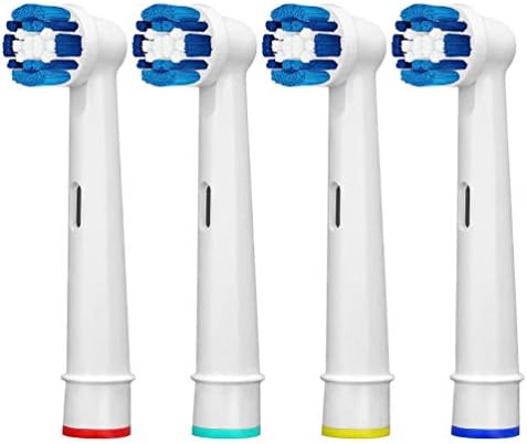 4 Replacement Toothbrush Heads Compatible Precision Clean Brush Heads for Braun Oral B Professional Care 500 600 1000 2000 2500 3000 5000 7000 and More Vitality Pro Smart Genius Electric Toothbrushes
