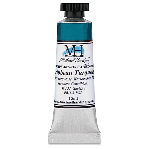 Michael Harding Professional Watercolors - 15ml Tubes (Caribbean Turquoise), 14.79 ml (Pack of 1)