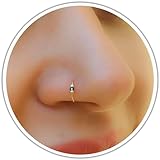 Thin & Tiny Blue Nose Ring 7mm 24 Gauge - 14K Gold Filled Nose Piercings