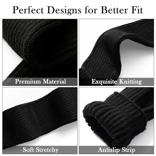 Clothirily Leg Warmer, Fashion Knit Black Leg Warmers for Women 80s Sports Party Yoga Accessories3