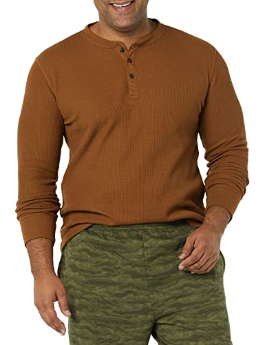 Amazon Essentials Men's Slim-fit Long-Sleeve Waffle Henley, Light Brown, X-Large - image 3