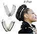 Stretch Banana clips (2-Pack) - Hair Combs for Thick or Natural Hair - Comfortable all-day hold for updo hairstyles (Large, Black Satin Cord wrap and White faux Pearl bead)
