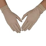 MAYMII Women's 100% Pure Mulberry Silk Gloves Liner Glove Inner Ski Bike Cycle Gloves - for Driving, Fashion, Sun and Cold Protection (Khaki)