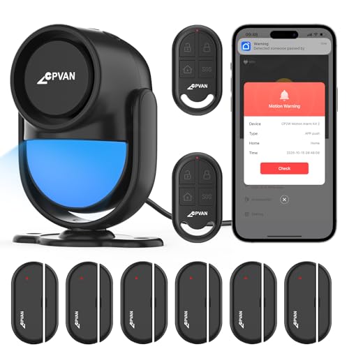 CPVAN WiFi Home Alarm System with Motion & Door Sensors