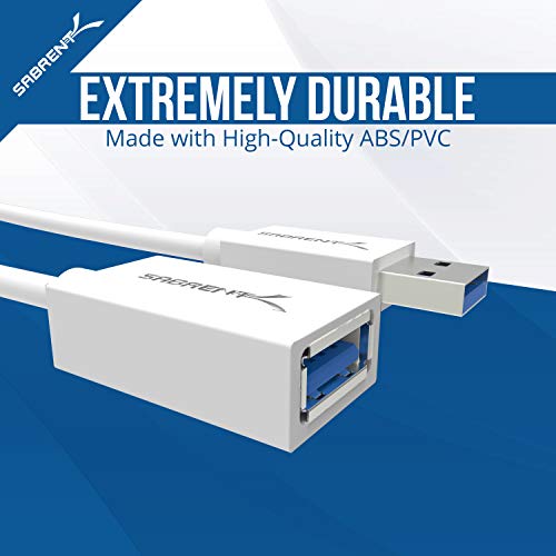 Sabrent Usb 3.0 Extension Cable 22Awg A Male To A Female [White] 10 Feet For Data Tranfer/Charging (Cb-301W) #TOP6