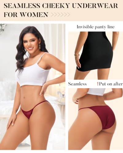 Image of LEVAO Cotton Underwear for Women, Lace Cut Out String Bikini Panties S-3XL