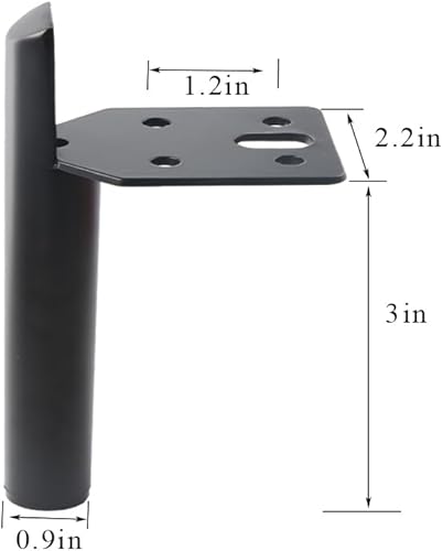 Miniatura 2 de Patas de muebles de 3 pulgadas, patas negras para mesa de café, patas de muebles de metal de mediados de siglo para sofá, gabinete, otomana, juego
