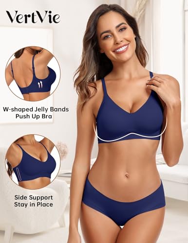 Sujetador cómodo sin aros Vertvie ropa interior push up suave de cobertura completa 2