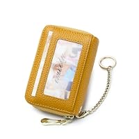 Imeetu Porte-Cartes Bancaires Femme En Cuir Véritable RFID – 12 Emplacements Cartes, 2 Poches Billets, Porte-Clés Détachable, Fenêtre ID (Bleu Foncé)