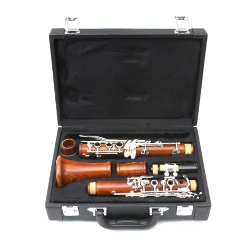 Image of Yinfente Bb Clarinet for Beginner 17 Key Nickel-plated Rosewood b Flat Clarinet with 2 Barrels,Hard Case,Cleaning Kit,Mouthpiece,Cork Grease,Gloves,Reeds,Cushion