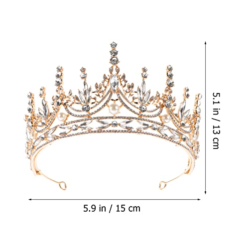 Tiara de quinceañera con corona de cristal vintage para tocado de novia 4
