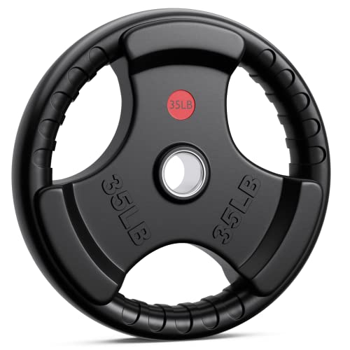 Xddias Rubber Weight Plates 2-Inch Olympic Grip Plate In Pairs Or Single For Strength Training, Weightlifting And Bodybuilding In Home & Gym, Solid Cast Iron Weight Plates For Barbell, 10Lb-45Lb #TOP11