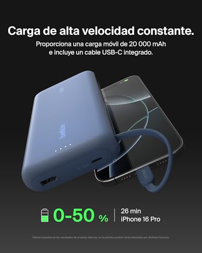 Batería Externa 20K con cable USB-C integrado