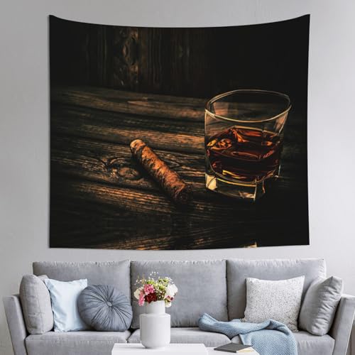 Tapiz de cigarros y whisky JEJEA de 152 x 130 cm para decoración de fondo de dormitorio