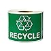 Recycle Logo Recycling with Arrows Symbol Labels Self Adhesive Stickers (Green White / 3" x 2") - 300 labels per package