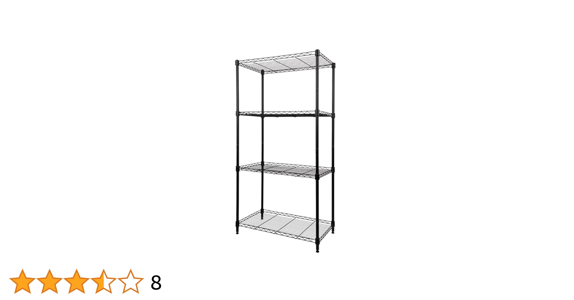 Amazon｜4段 スチールラック ブラック 全体耐荷重200kg 幅60