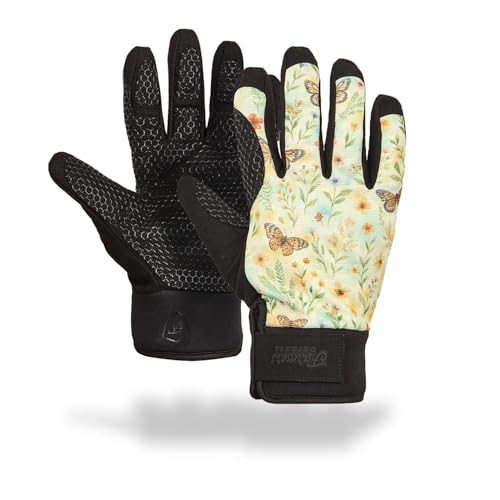 FARMERS DEFENSE Waterproof Winter Work Gloves Insulated Touchscreen-Friendly for Gardening Snow Shoveling & Outdoor Work (Butterfly Field Small)