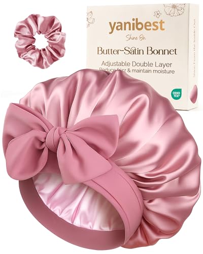 YANIBEST Double Layer Satin Bonnet Beanpaste