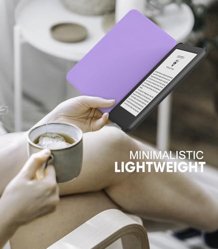 Image of MoKo Case for 6 inch Amazon Kindle Basic 11th Gen 2024 /2022, Lilac with Dots