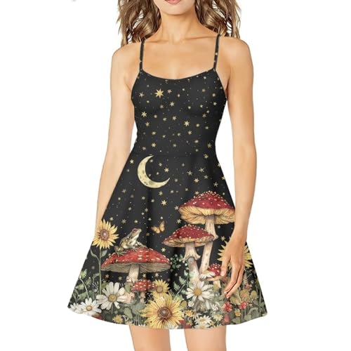 Image of Biyejit Women Casual Loose Dress Strap Long Summer Beach Swing Dress