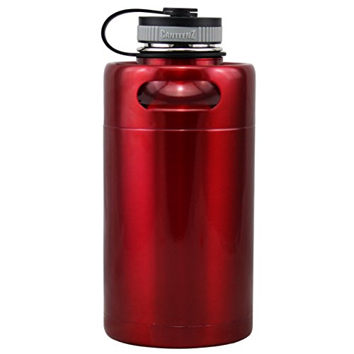 Candy Red Vacuum Insulated 64oz Stainless Steel Mini Keg Beer Growler