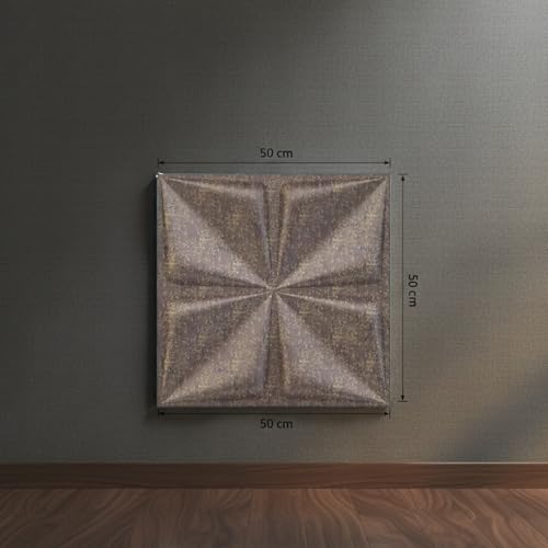 Image of Kayra Decor PVC Panel for Wall Bloom Design, Magnum Brown Color 19.7 inch x 19.7 inch (Pack of 18) - Covers 48.51 Sq. Ft.