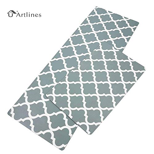 U'Artlines Anti Fatigue Kitchen Mat and Runner, Comfortable Floor Rugs Standing Mats Waterproof