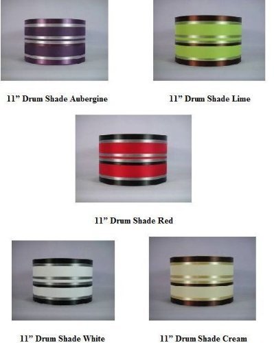 11 Ribbon Drum Shade, Pendant, Lampshade, Ceiling Light.chocolate,lime,silver by Lights Linen