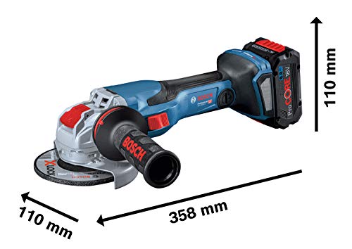 Bosch Professional Meuleuse angulaire sans fil BITURBO avec X LOCK GWX 18V 15 C 2 Batteries 5.5Ah Chargeur 06019H6402 - vue 5