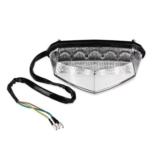 Feu arrière de moto 12V triangulaire avec clignotant intégré et éclairage plaque