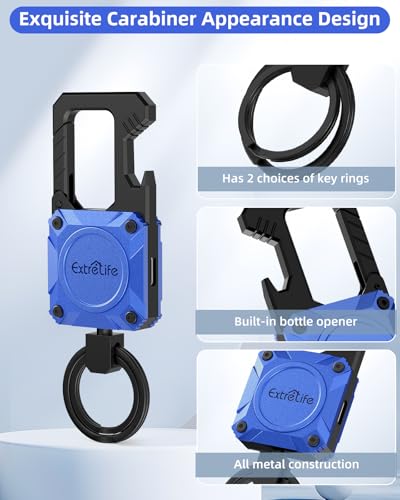 Image of ExtreLife Keychain, Works with Apple Find My, Bottle Opener, Carabiner Car Key Chains with Gps Tracker