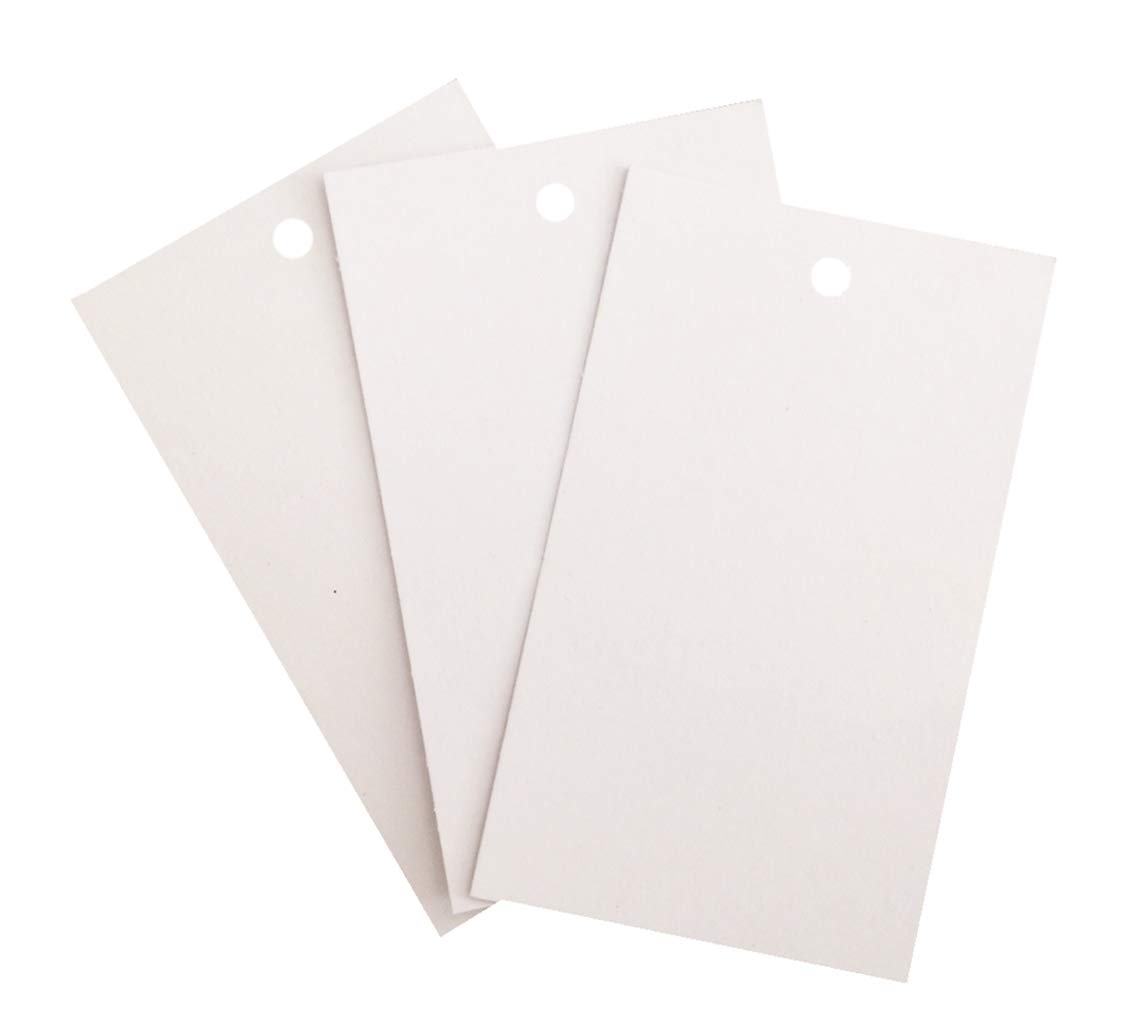 Etichette Cartellini in Cartoncino con Foro 50x120 mm - 2000 Pezzi - Cartoncino Bianco 300 gr - Tipolitografia Ghisleri - Cartellini Prezzo, Inventario, Etichettatura Merci