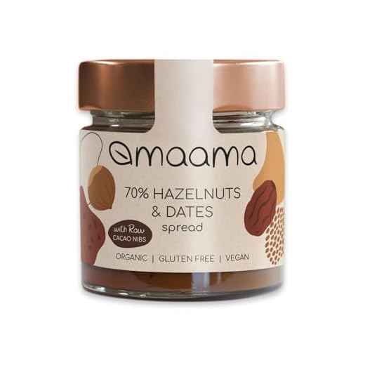 MAAMA, Crema Spalmabile alla Nocciola (70%), Datteri e Nibs di Cacao Bio, Vegan, Senza Additivi e Senza Glutine - 1 Vasetto da 200g