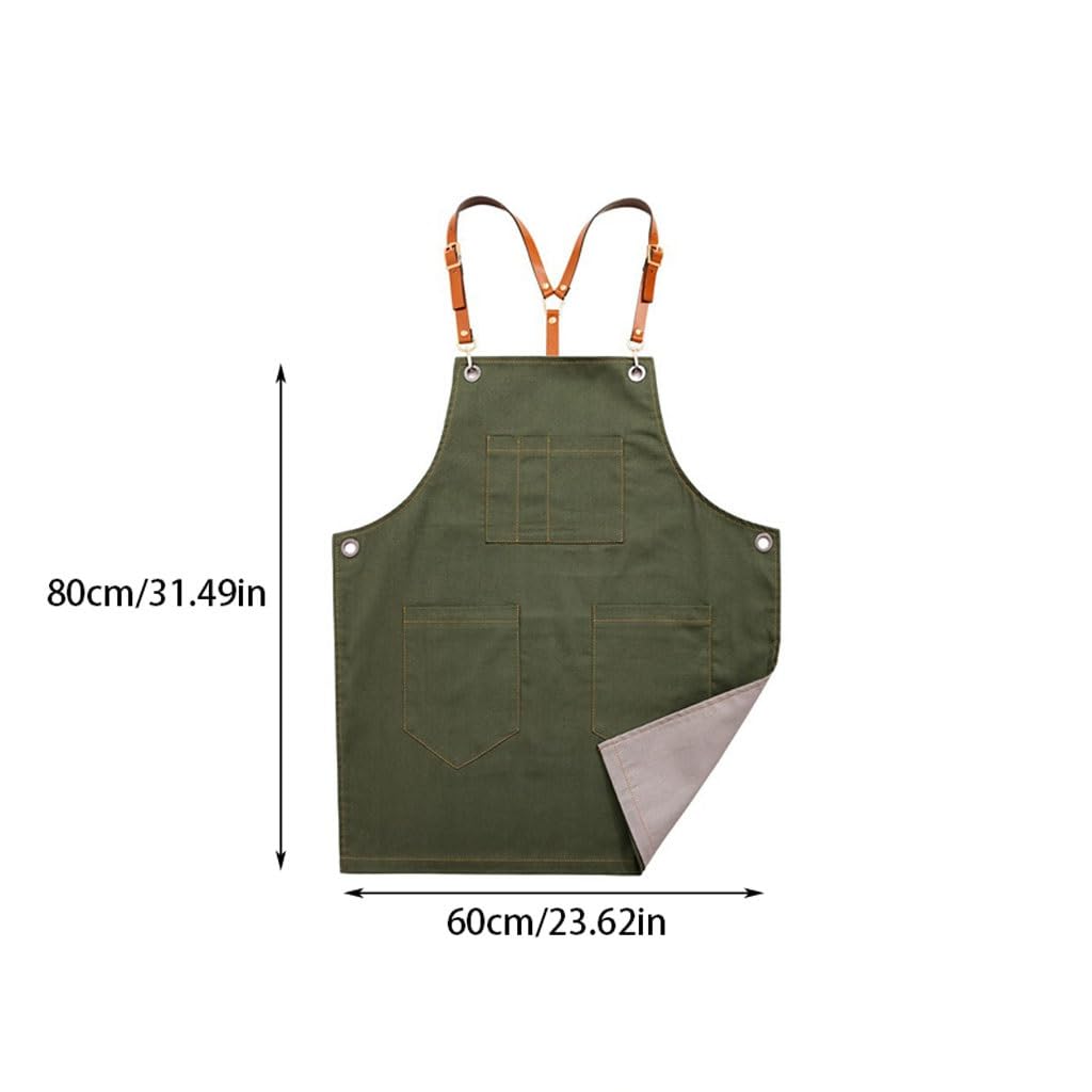 TEESONG Tablier de Chef Tablier Double Face Toile Cuisine Café Restaurant Cuisine Cuisson Peinture Vêtements De Travail Imprimés for Hommes Et Femmes Tabliers pour Hommes(A)