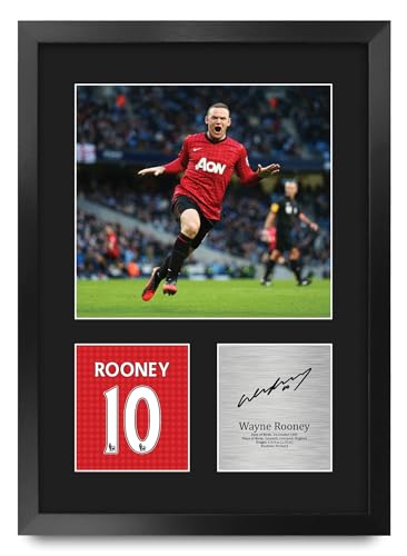 Photo Wayne Rooney dédicacée encadrée A3 cadeau idéal pour fan de foot
