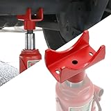 Bottle Jack Adapter Lifting Saddle for 2'&3'&4' Round Axle Tube&2' Square Axle Tube, Bottle Jack Axle Adapter Fits 12t Bottle Jack Accessories Within 1.65 Inch of Lift Table Diameter (Red)