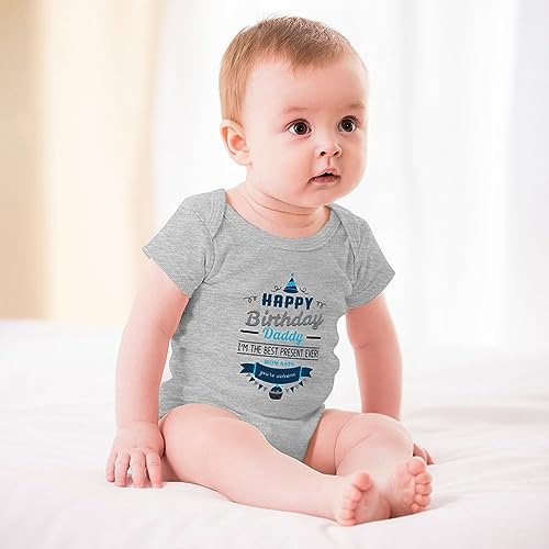 Happy Birthday Daddy Baby Romper Short Sleeve Baby Boys One-piece Rompers White Infant Clothes3
