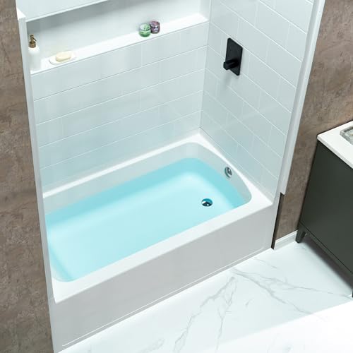 Image of WOODBRIDGE 60 inch x 32 inch Alcove Soaking Bathtub in white with Right-Hand Drain Hole - Tub Only (No Wall Panels)
