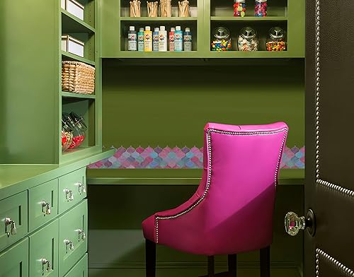 Image of WallDesign Mosaic Lantern Pink Violet Shades - 4 in X 10 Feet Self-Adhesive Wallpaper Border Sticker for Kitchen Backsplash, Furniture, Wall, Cupboard, Staircase