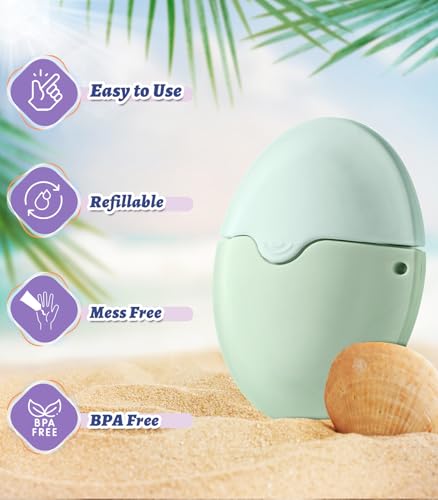 Image of Sunscreen Applicator for Kids & Adults - Refillable Roll-On Sunscreen Tool with Protective Cap, BPA-Free, No Mess Lotion Applicator for Face, Body & Back | Portable & Easy Application