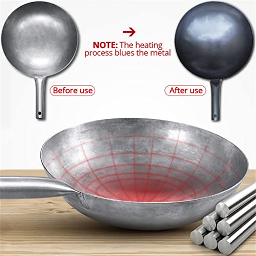 Wok de acero sin recubrimiento, asa desmontable miniatura 5