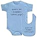 ClickInk Pack body y babero Runner como papá. Regalo bebé. Regalo divertido y original. Babero friki. Bebe runner. Regalo running. Body bebé algodón. (Azul, 6 meses)