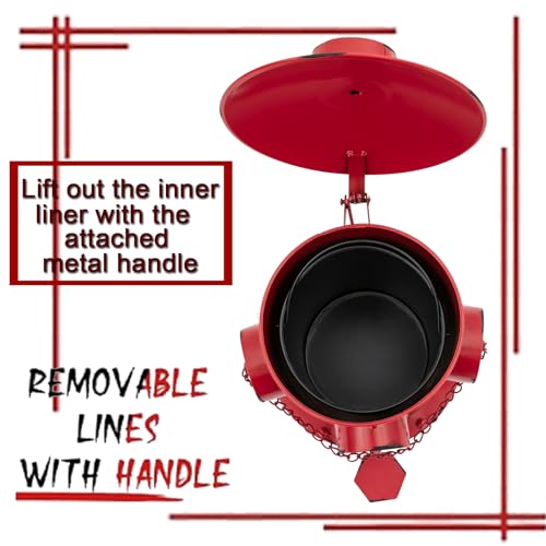 Image of LOYALHEARTDY Fire Hydrant Trash Can, Retro Creative Garbage Can with Removable Inner Bucket, Wrought Iron Pedal Trash Can, Indoor Outdoor Waste Bins for Park Garden Kitchen Garbage, Red