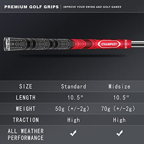Image of Champkey MCS Golf Grips Set of 13 (5 Oz Solvent,Blade,15 Tapes & Vise Clamp Available)-Choose Between 13 Grips & All Repair Kits and 13 Grips & 15 Tapes