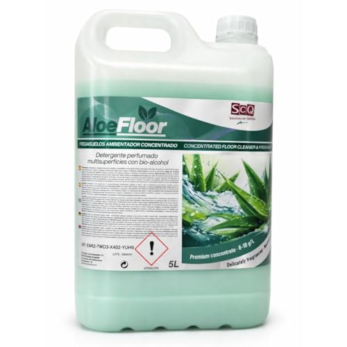 Aloefloor Fregasuelos Efecto Ambientador 1x5L | Limpiador de Suelos Concentrado con Bioalcohol | pH Neutro – Aroma Fresco Duradero | Todo Tipo de Superficies – Secado Rápido sin Aclarado
