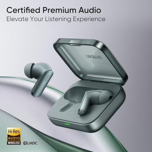 Image of Real Me Air 7 True Wireless,12.4mm Dynamic Bass Drivers,52Hrs Playtime,52dB Hybrid ANC,6 Mic ENC,360 Spatial Audio,Hi-Res LHDC,IP55 Dust & Water Resistant,BT v5.4 TWS for Apple & Android (Moss Green)
