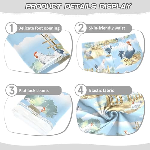 Chicken House Cloud Sky Girls Leggings Ultra Soft Compression Yoga Gym Pants for Kids 4-10T3