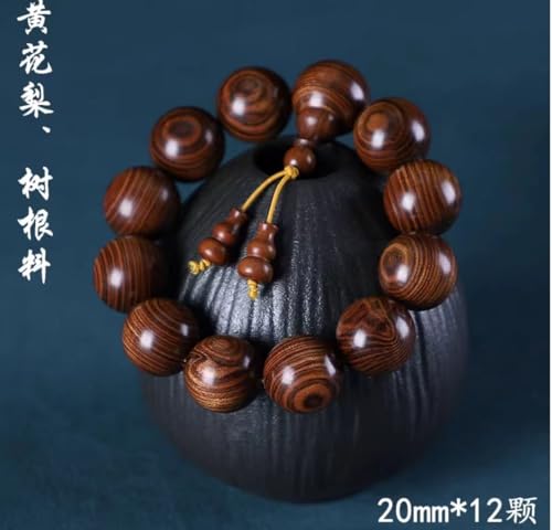 Chapelet bouddhiste bracelet perles huanghua poire bois chaîne de main panzhu