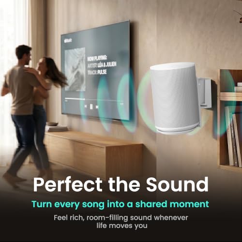 Image of ynVISION.DESIGN Speaker Wall Mount for Sonos ERA 100 /100 SL, White, 2-Pack