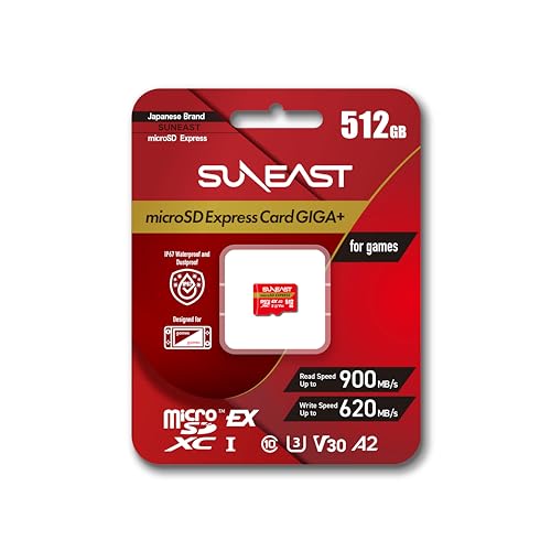 Image of SUNEAST microSD Express 512GB Memory Card, Up to 900MB /s Read 620MB /s Write, U3 V30 UHS-I A1, Compatible with Nintendo-Switch 2, Steam Deck, High-Speed Storage for Gaming and 4K Video